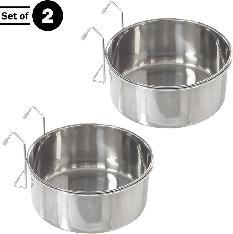 PETMAKER Set of 2 Stainless-Steel Dog Bowls - Cage, Kennel, and Crate Hanging Pet Bowls for Food and Water - 50.4oz Each and Dishwasher Safe by (Pack of 2) - Image 3